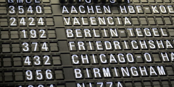 Airport indicator board ETA